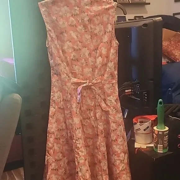 Heart Of Haute Peach Floral Dress Size S - Picture 4 of 4